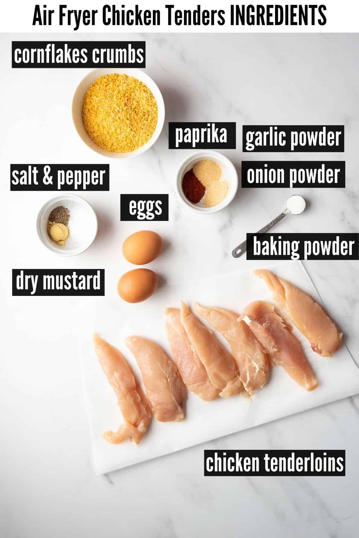 air fryer chicken tenders ingredients labelled