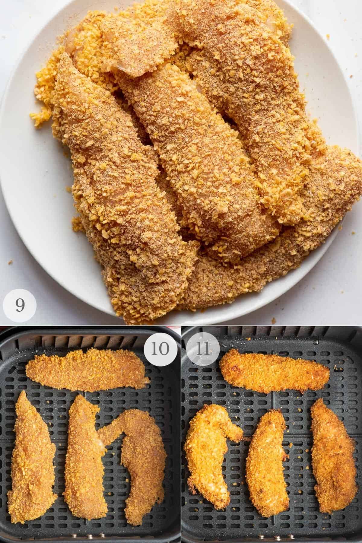 air fryer chicken tenders recipe steps 9-11