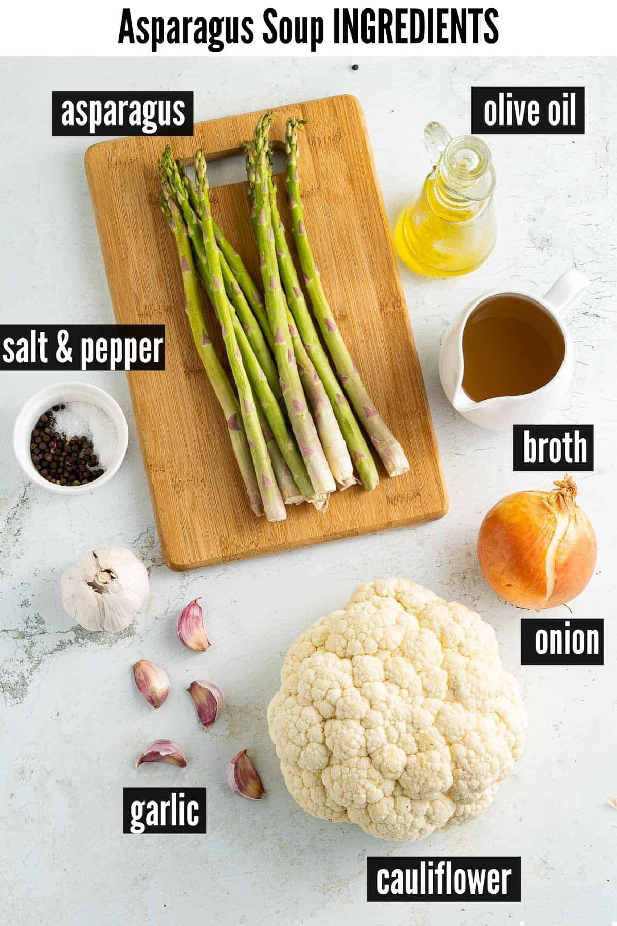 asparagus soup ingredients labelled