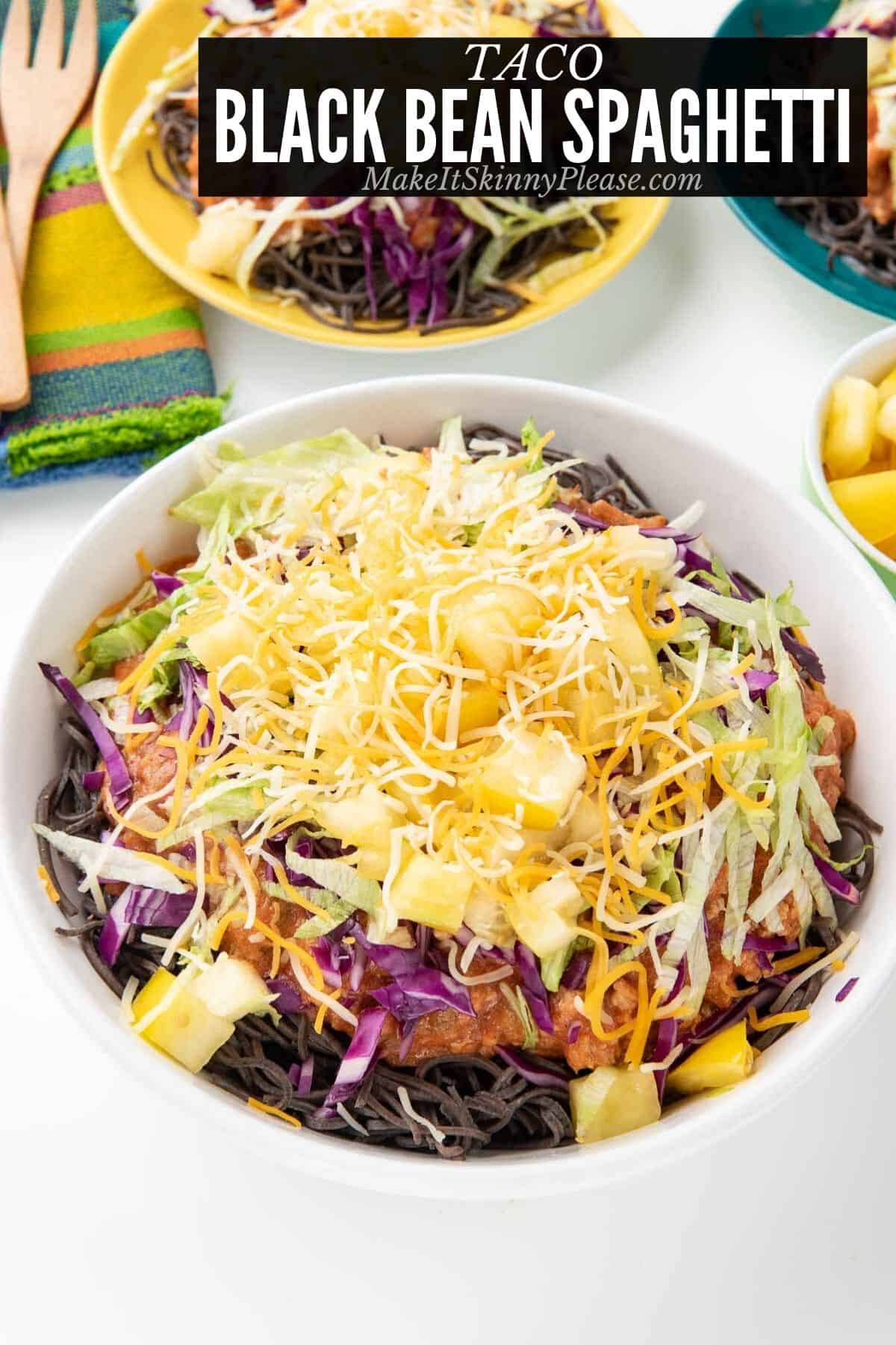 Taco Black Bean Spaghetti recipe - Make It Skinny Please