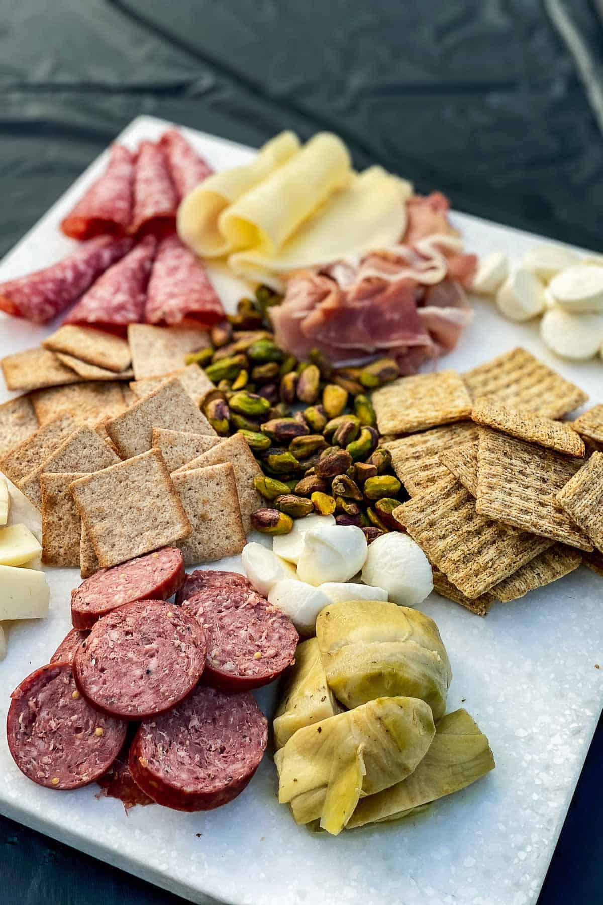 close up charcuterie board simple