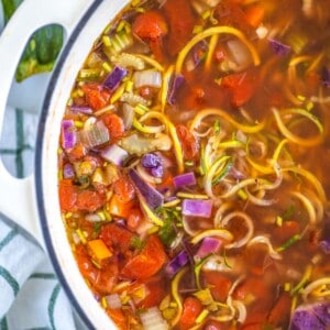 low calorie vegetable soup in a pot sq