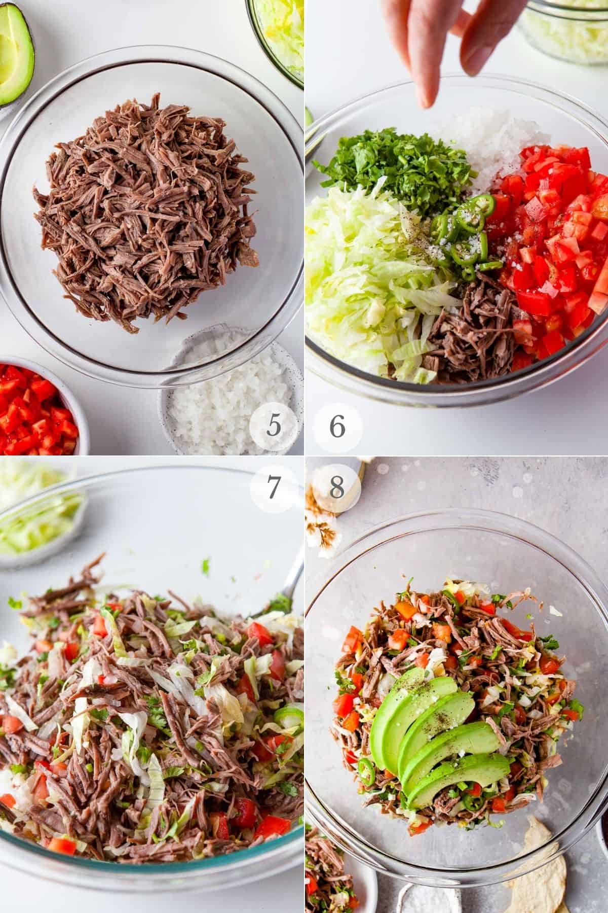 salpicon shredded beef salad recipe steps 5-8