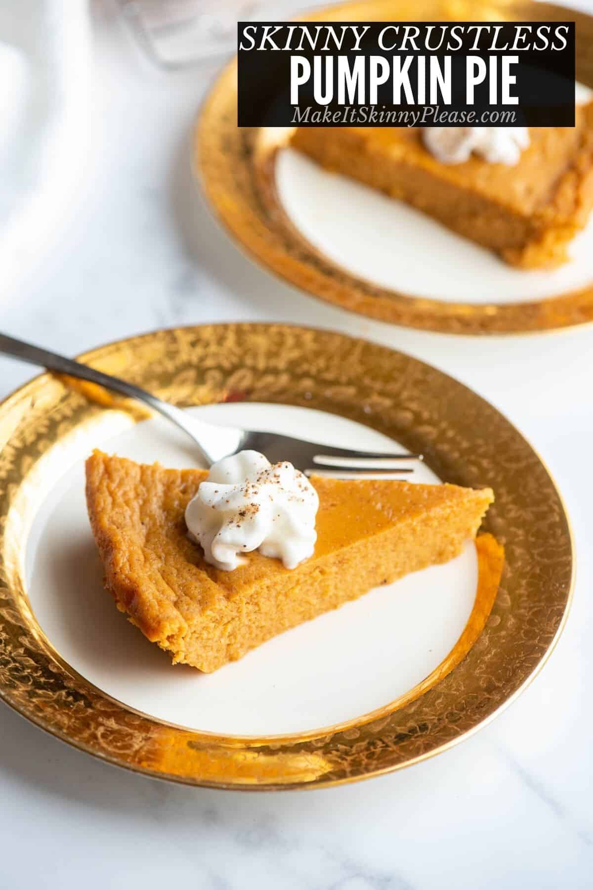 skinny crustless pumpkin pie title