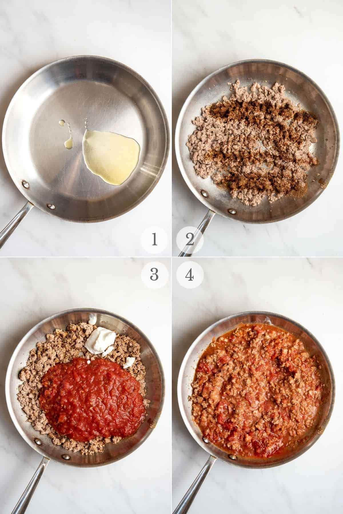 taco black bean pasta recipe steps 1-4