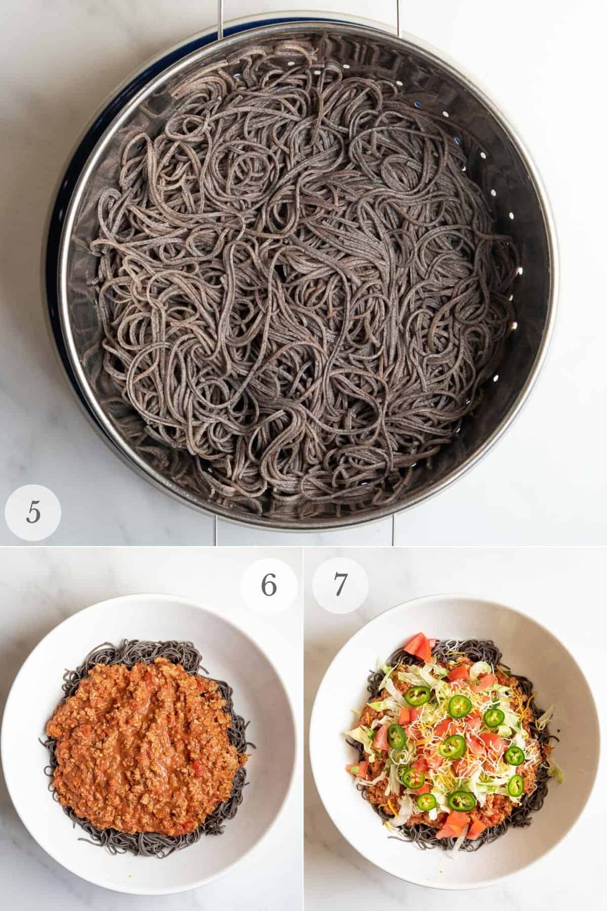 taco black bean pasta recipe steps 5-7