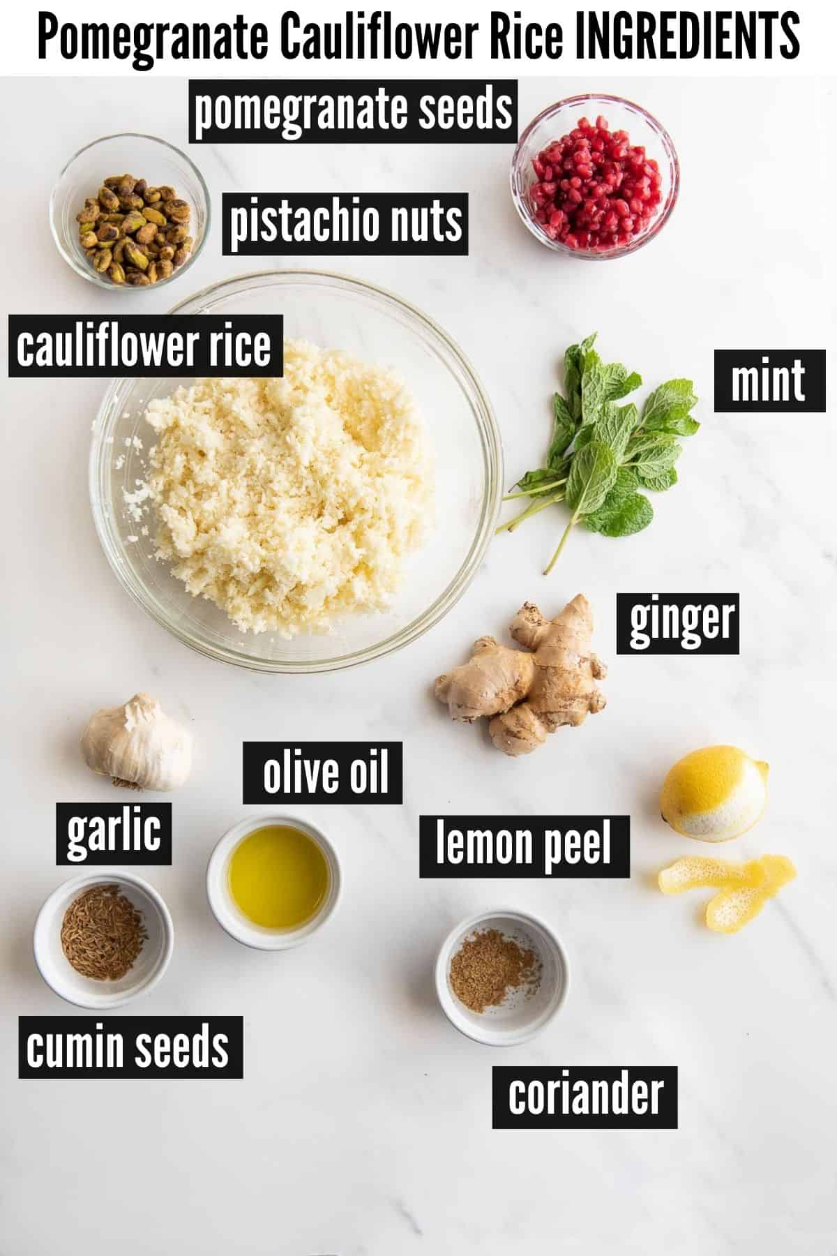 cauliflower rice ingredients labelled