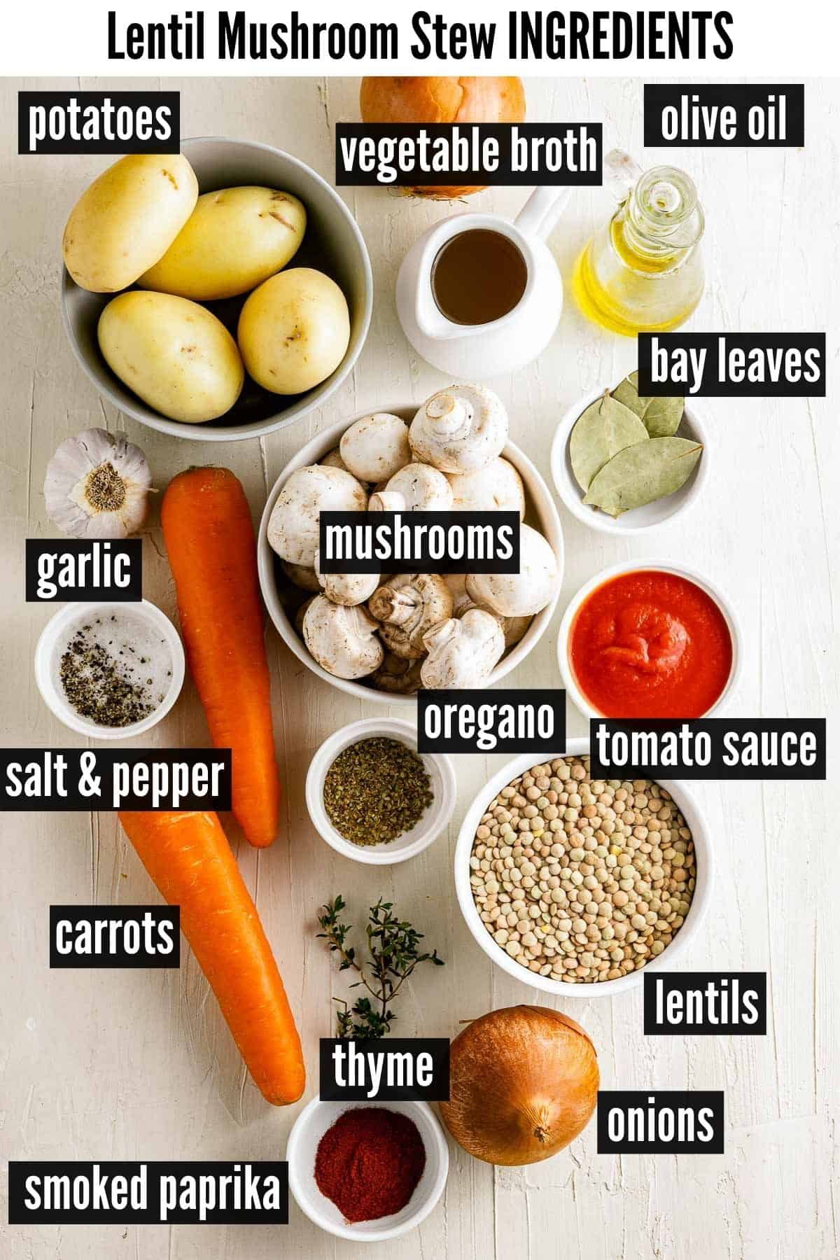 lentil mushroom stew ingredients
