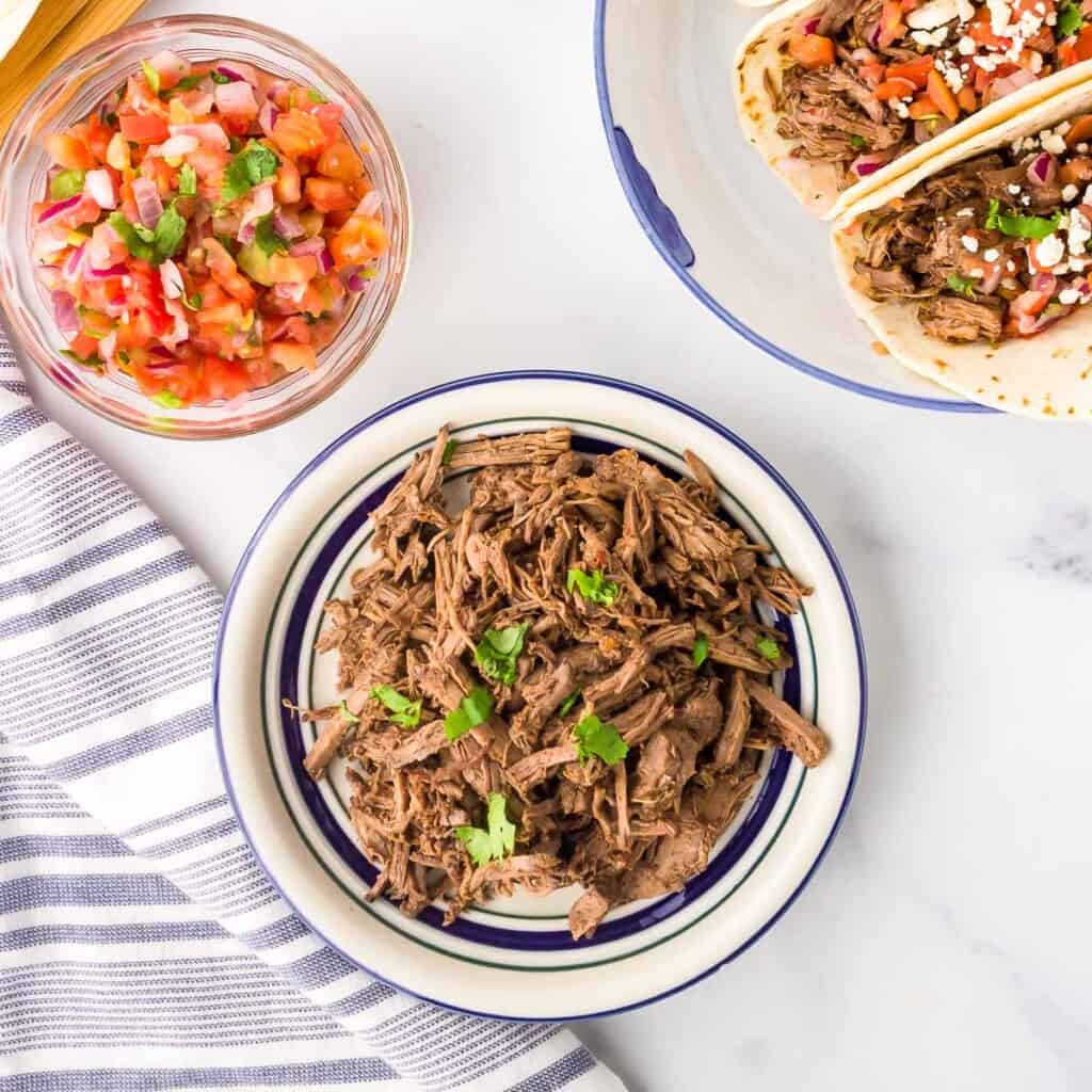 barbacoa on plate close up