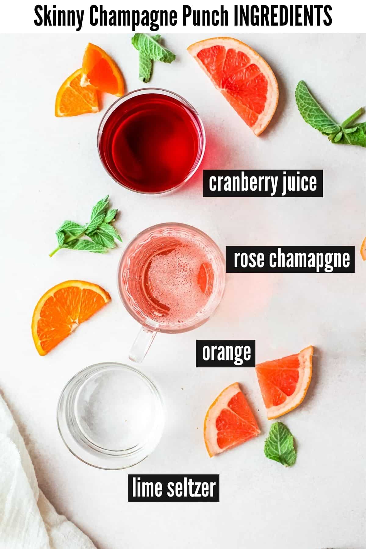 champagne punch labelled ingredients