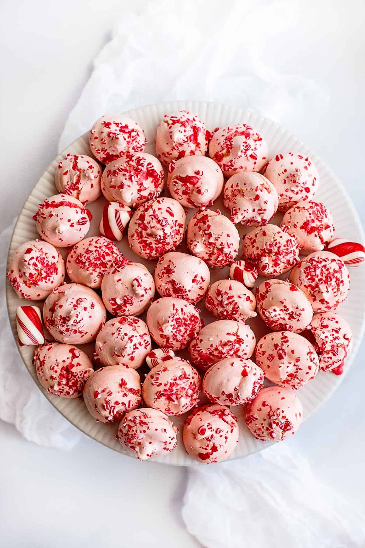 peppermint meringues on a plate