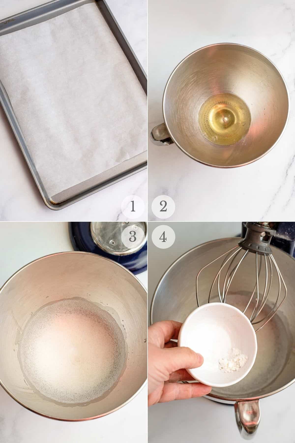 peppermint meringues recipe steps 1-4