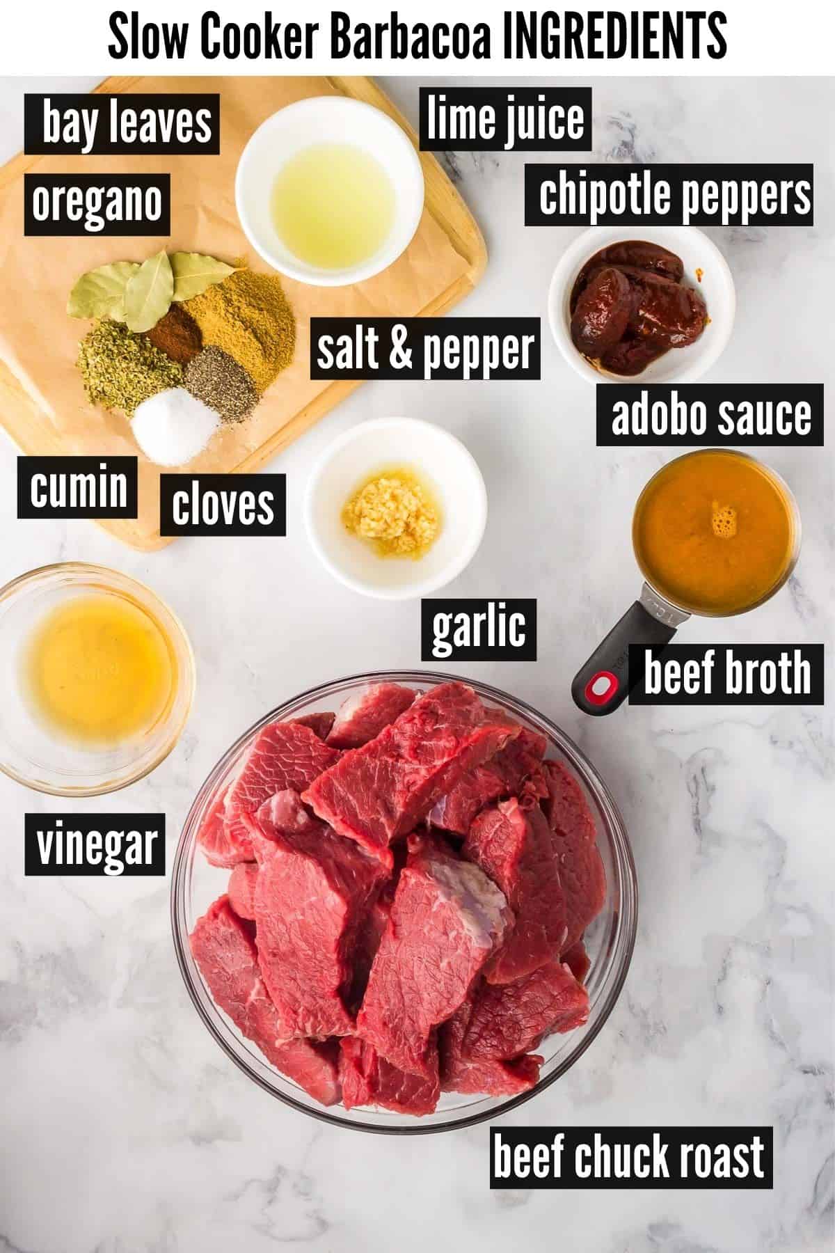 slow cooker barbacoa labelled ingredients