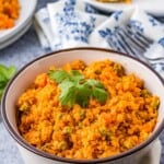 mexican cauliflower rice with text overlay