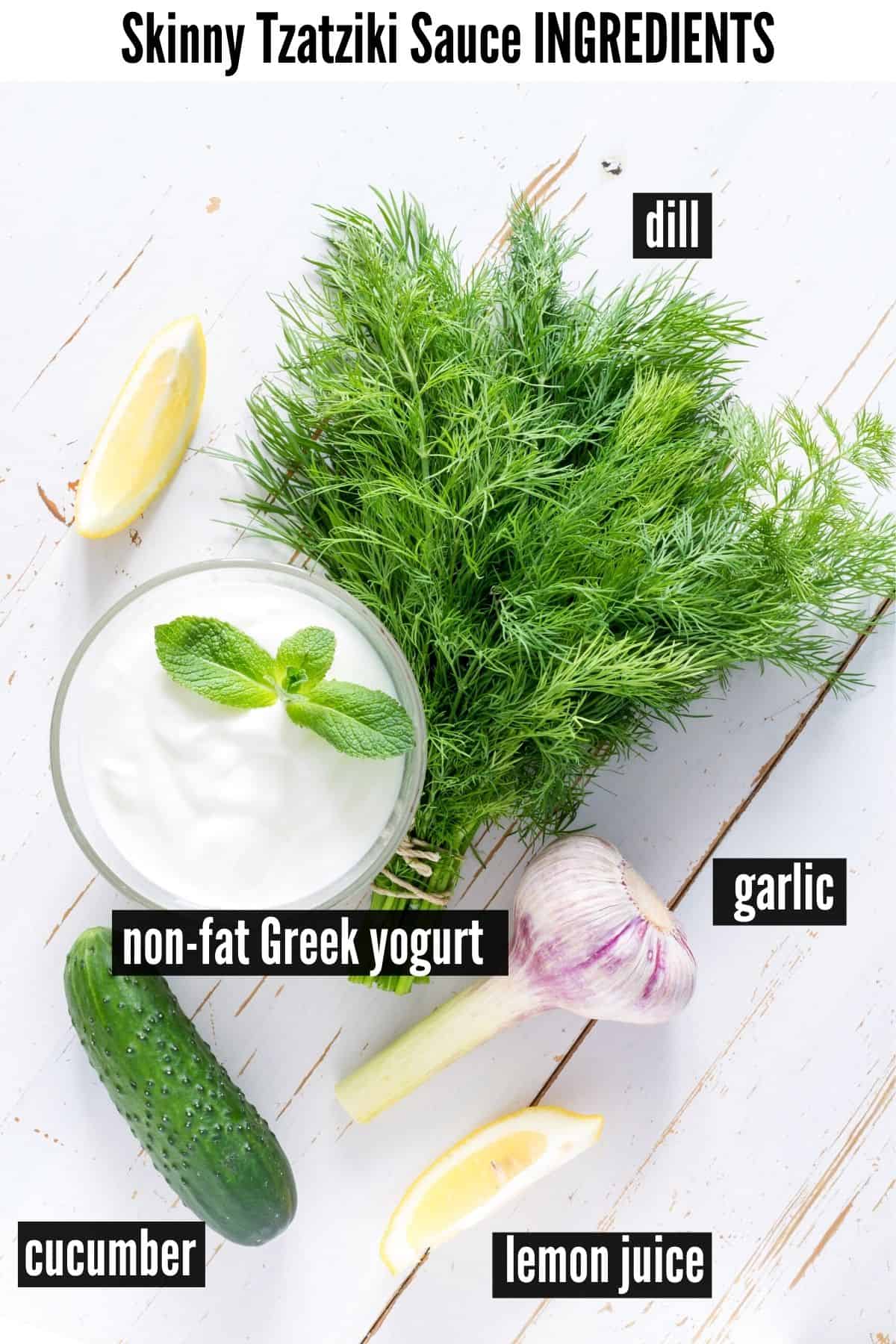 skinny tzatziki sauce labelled ingredients 