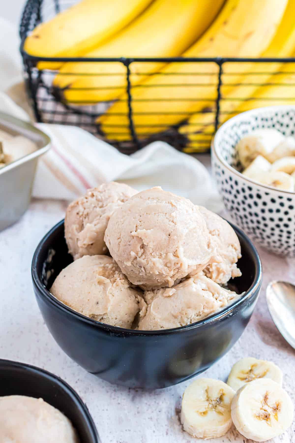 bowl of banana ice cream (nice cream)