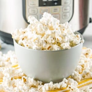 bowl of instant pot popcorn