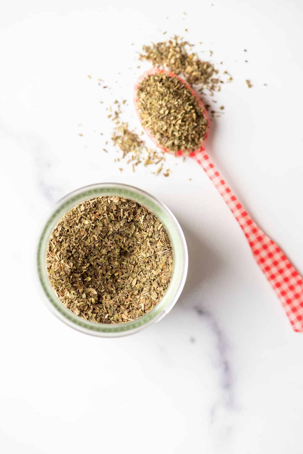 poultry seasoning in a jar overhead