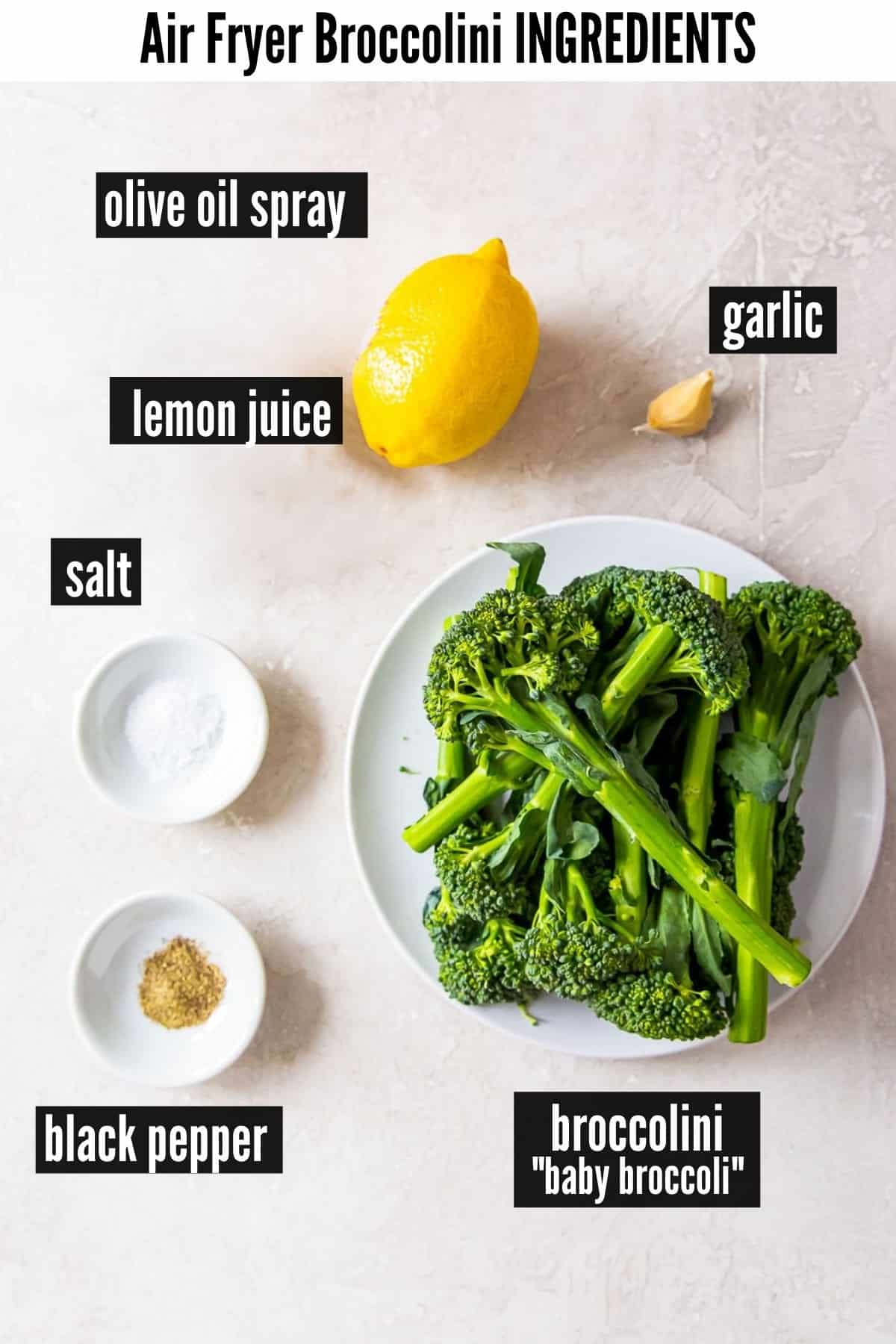 air fryer broccolini labelled ingredients