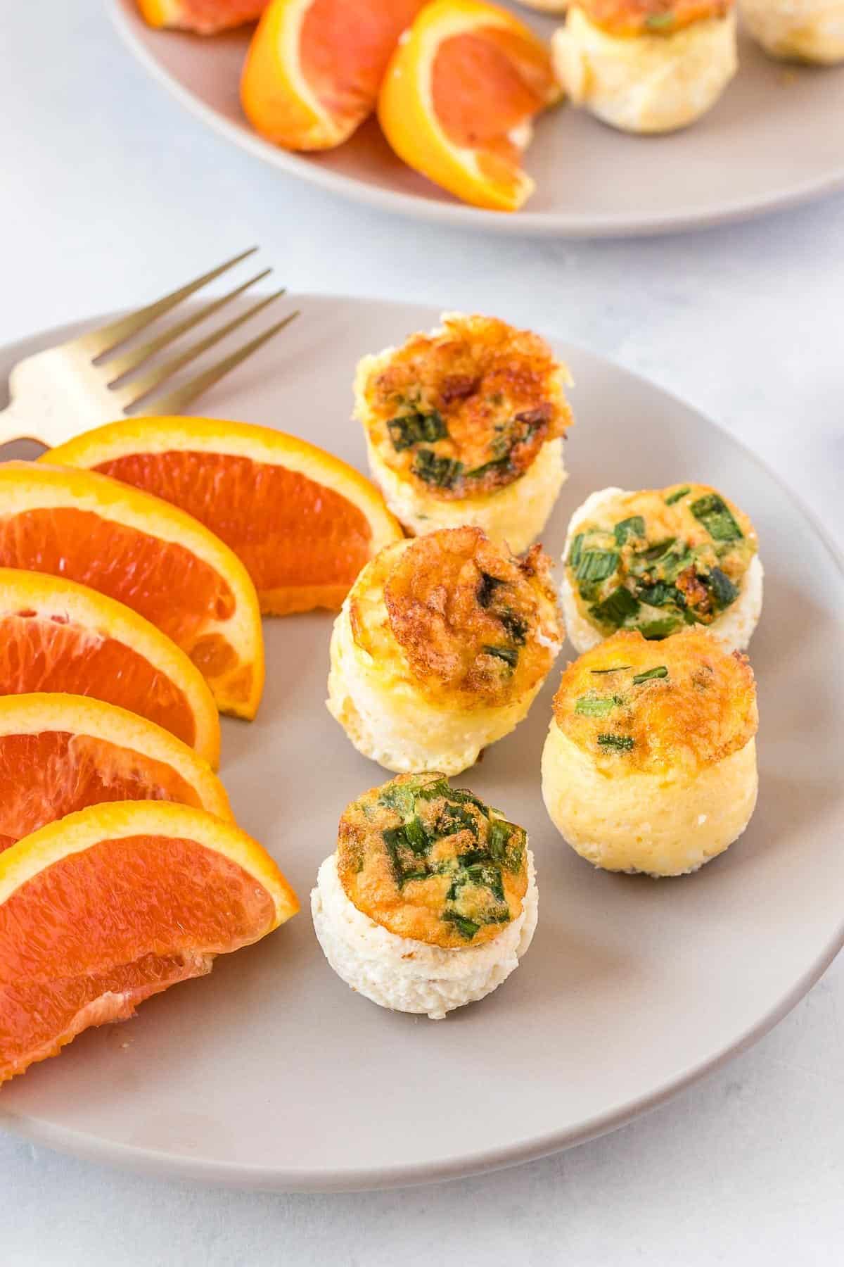 air fryer egg white bites cooked with grapefruit