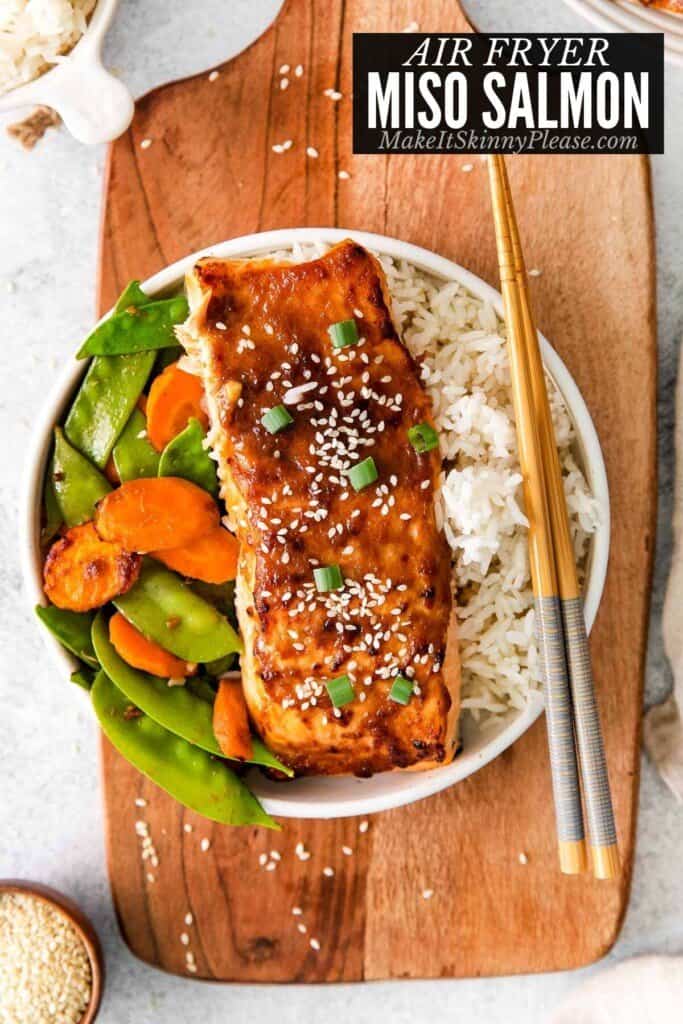 Air Fryer Miso Salmon And Vegetables Make It Skinny Please