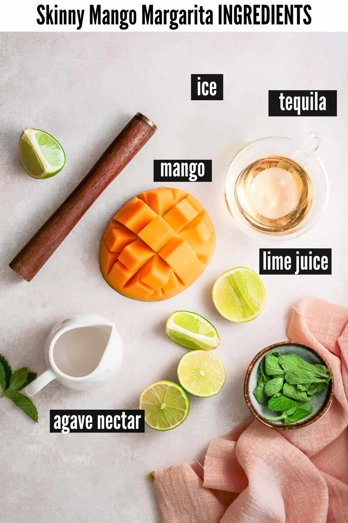 mango margarita labelled ingredients