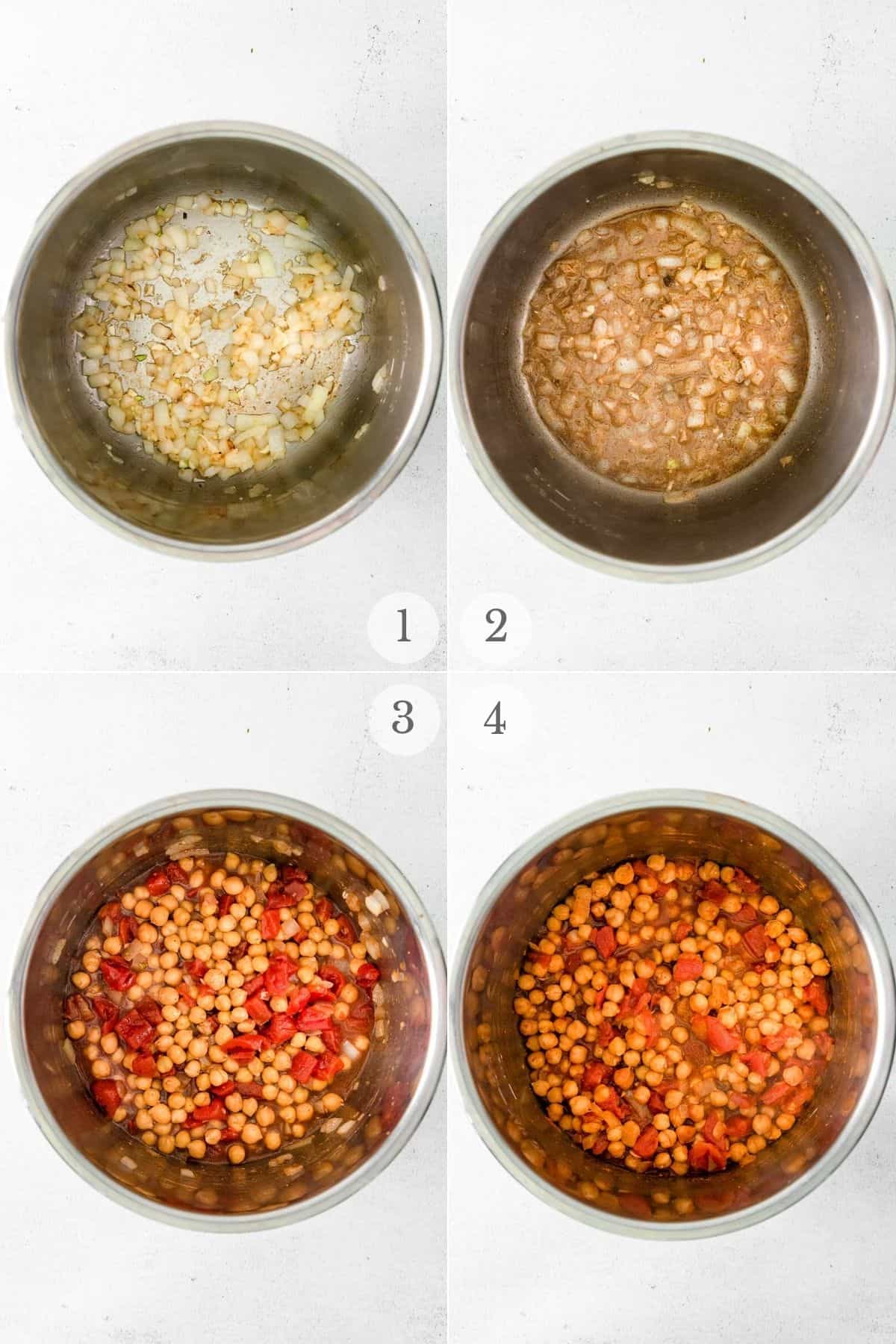 instant pot chana masala recipe steps 1-4