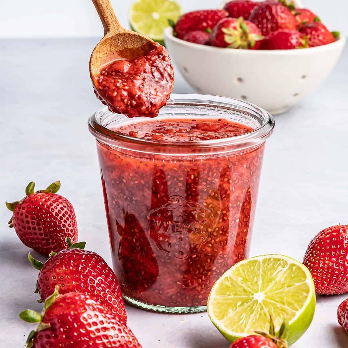 Low Sugar Strawberry Jam - Make It Skinny Please