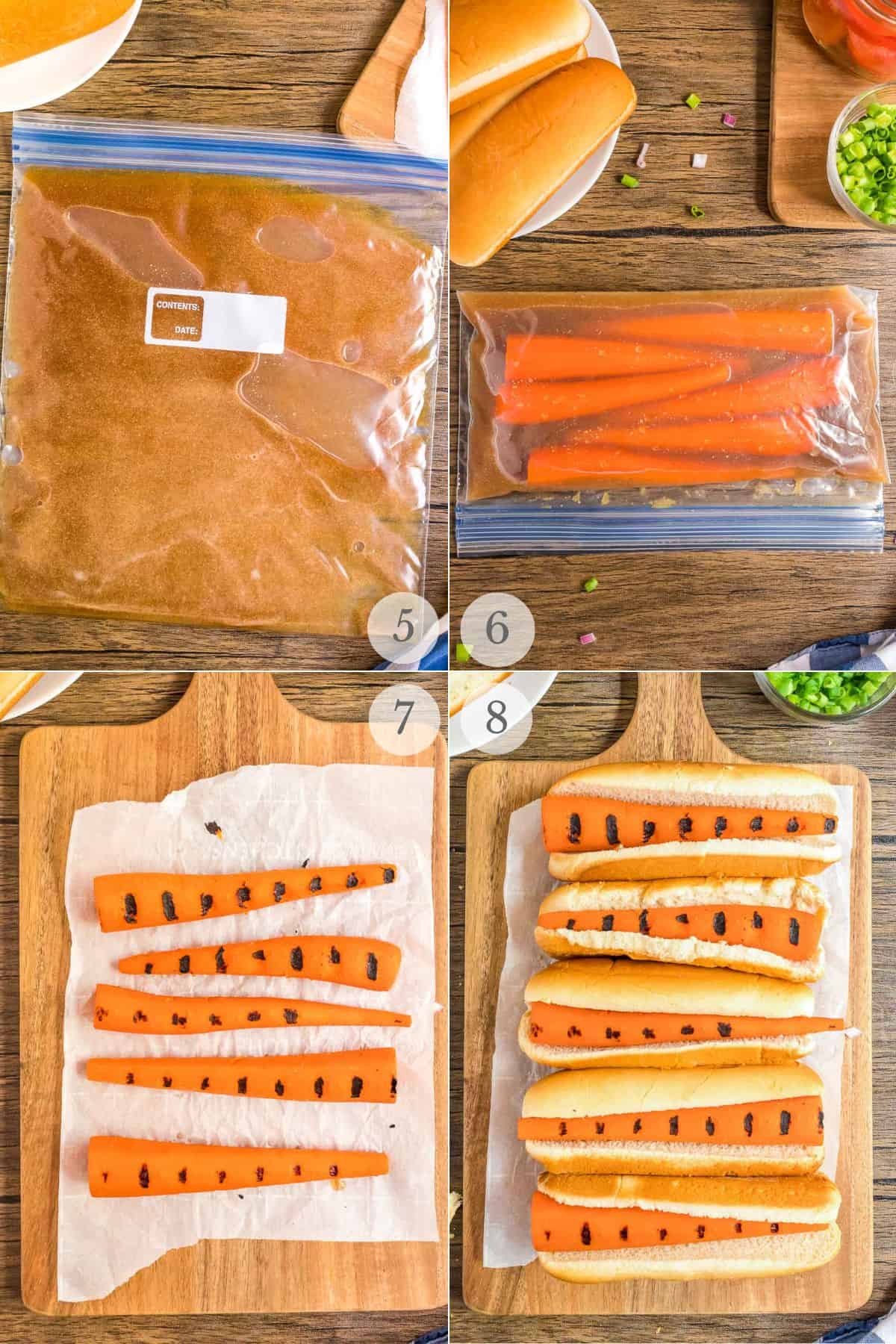 carrot dogs recipe steps 5-8.