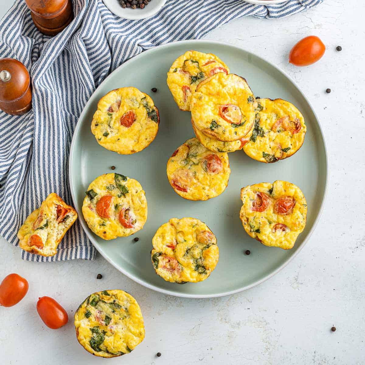 Tomato Basil Egg Muffin Cups