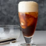 tall glass of coffee soda