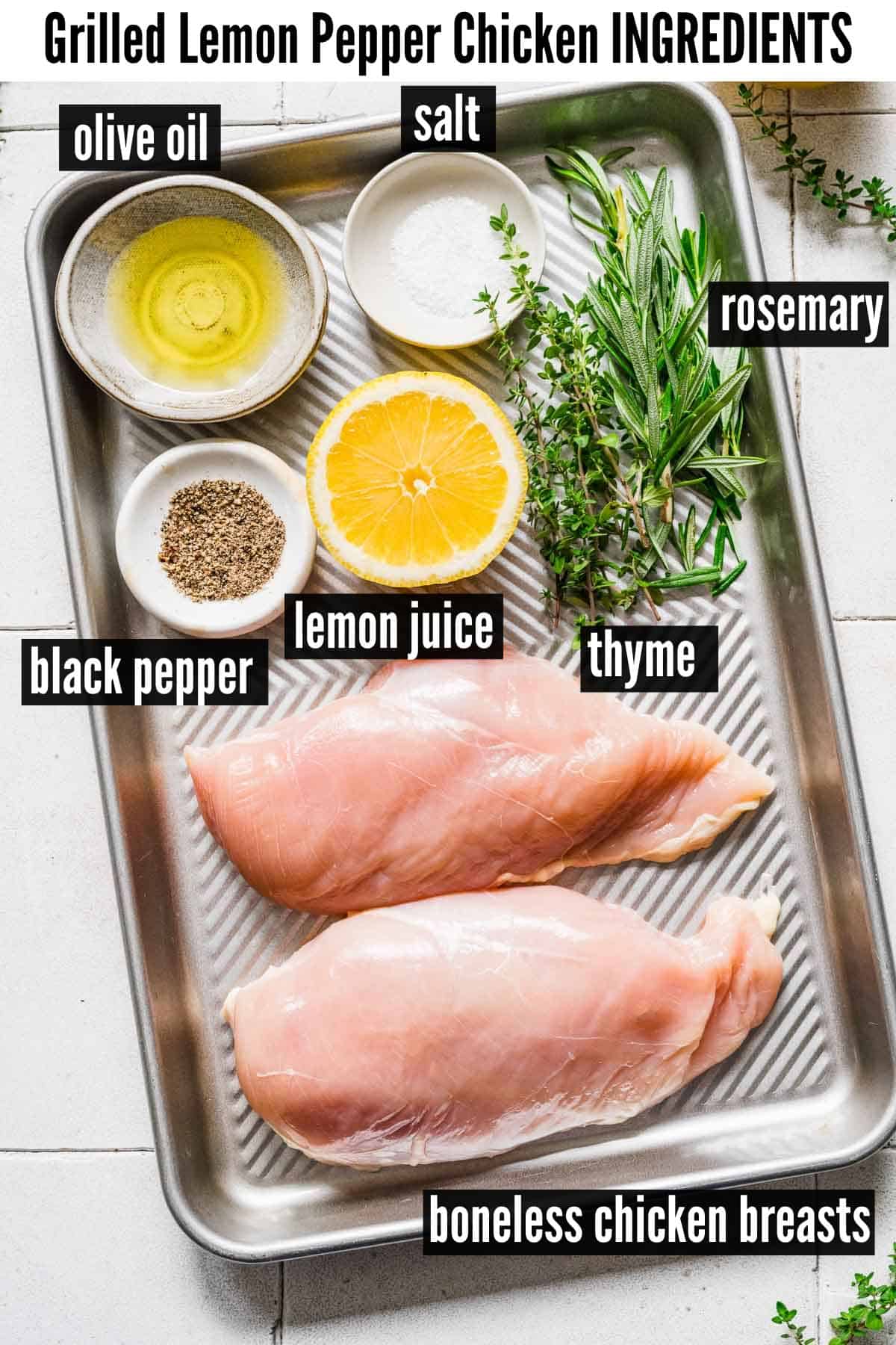grilled lemon pepper chicken labelled ingredients.