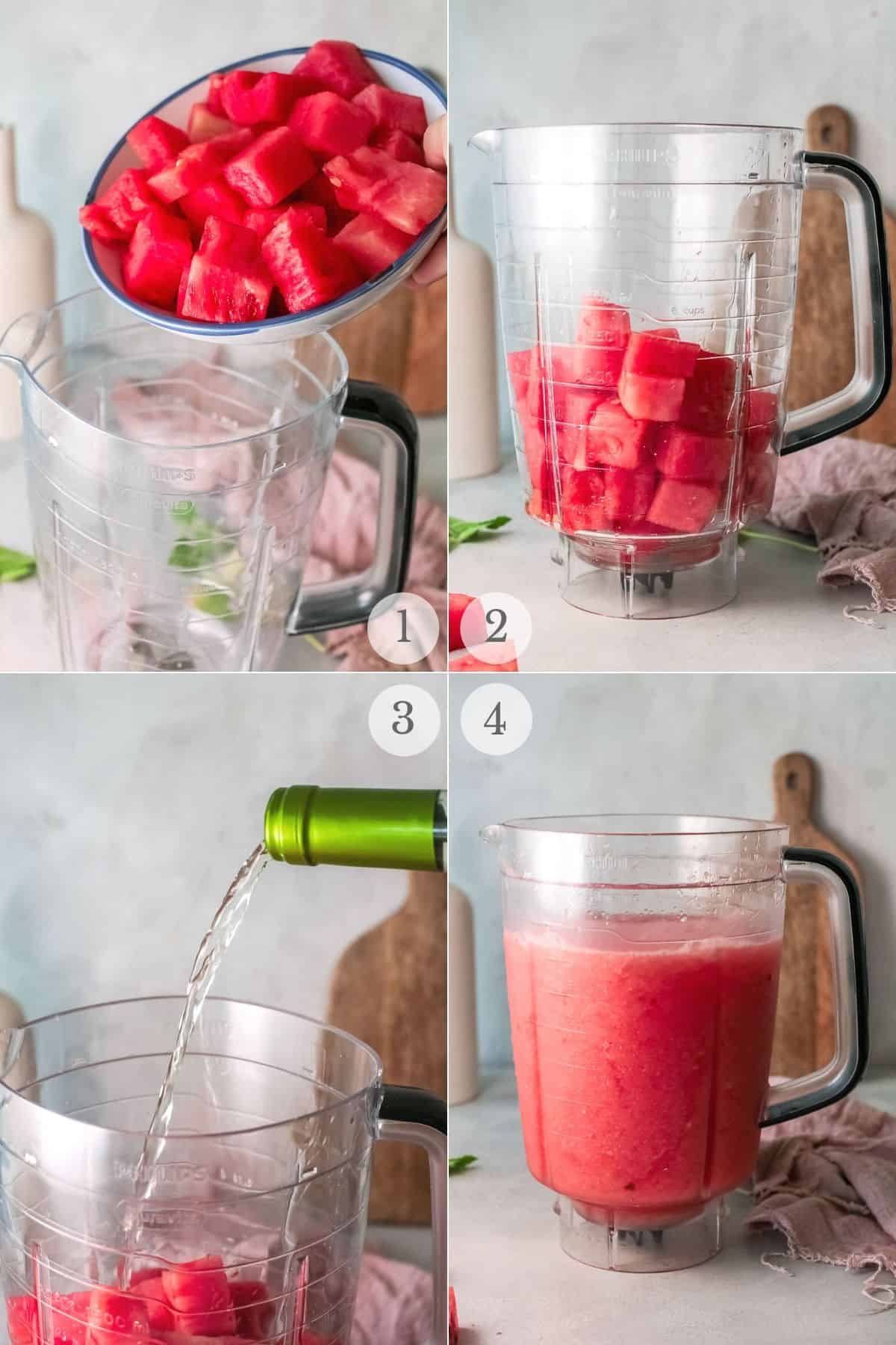 wine slushie recipe steps 1-4.