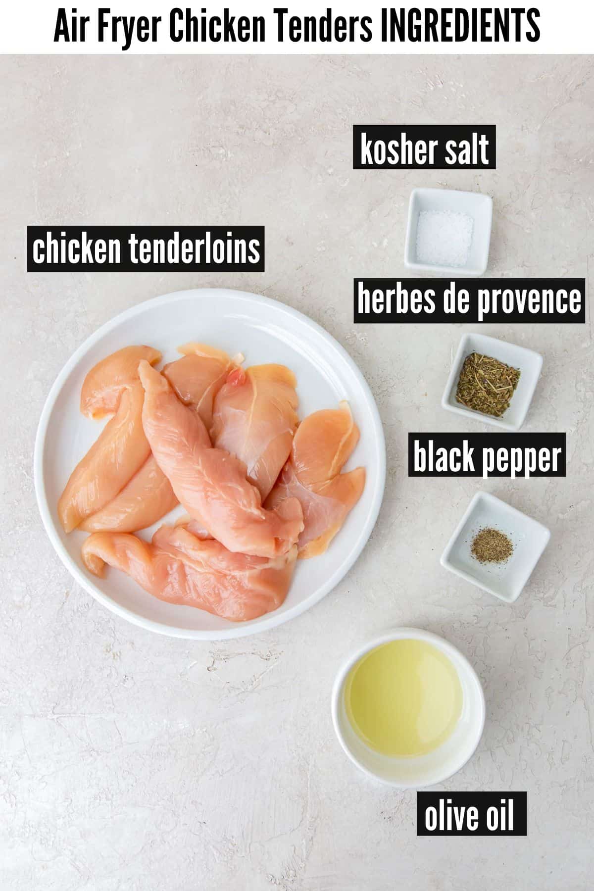 air fryer chicken tenders no breading labelled ingredients.