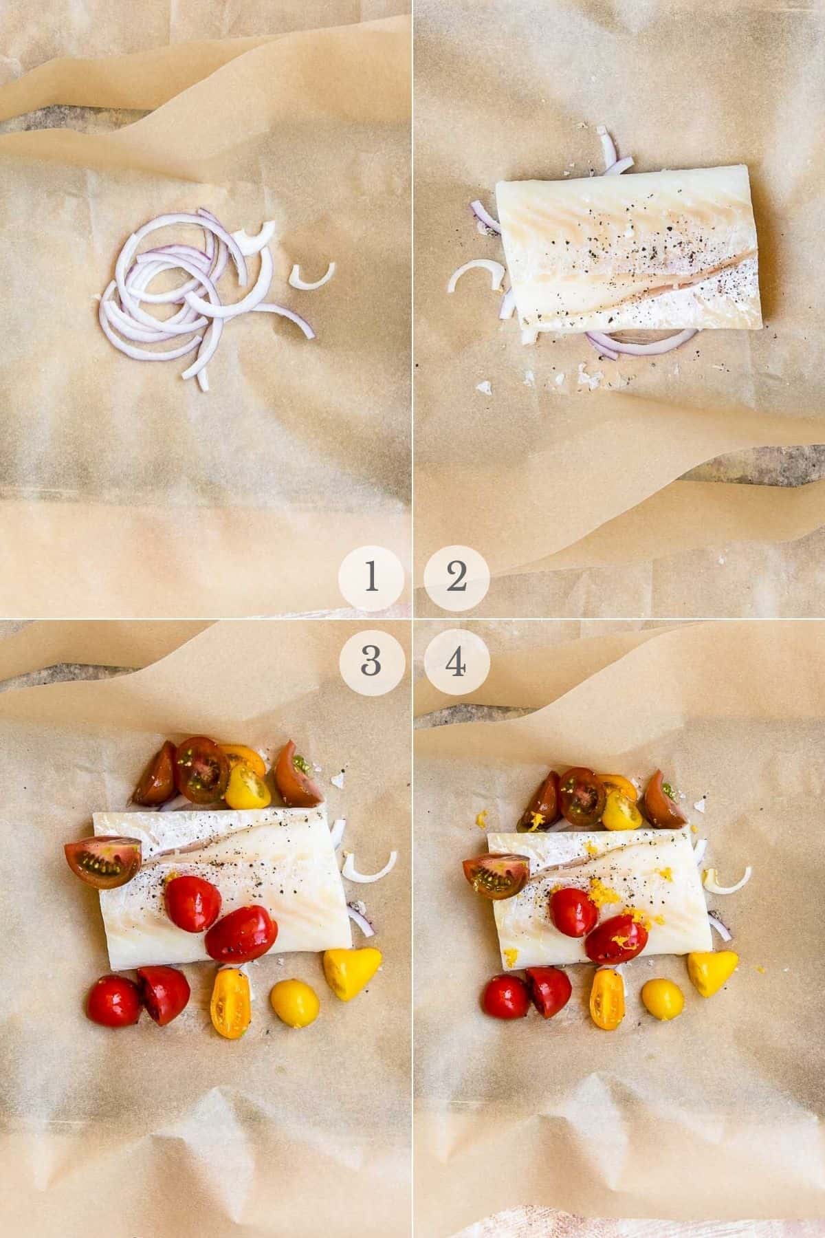 baked cod recipe steps 1-4