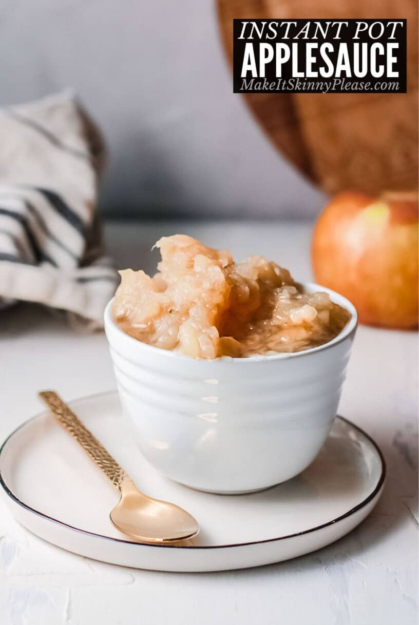 instant pot applesauce in a white bowl.