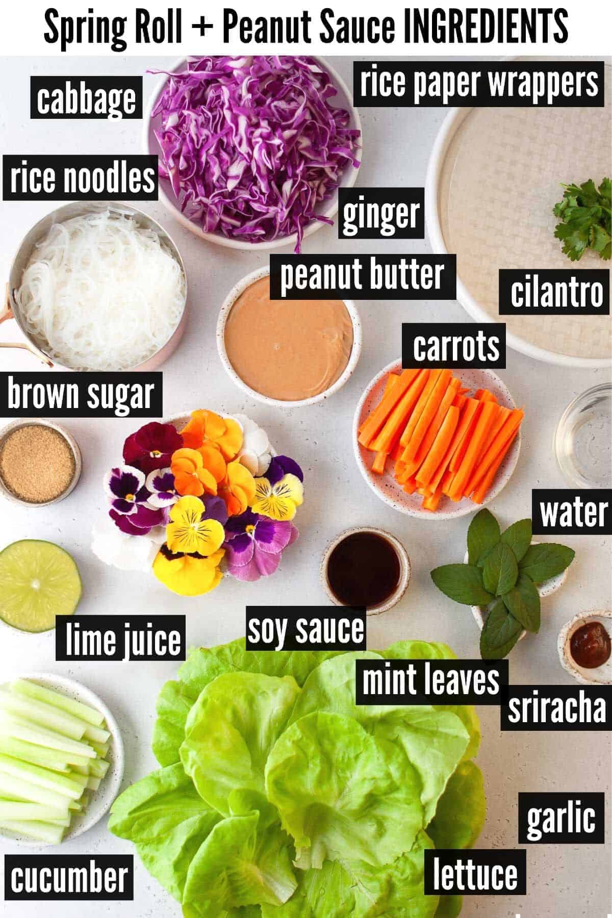 spring roll and peanut sauce ingredients