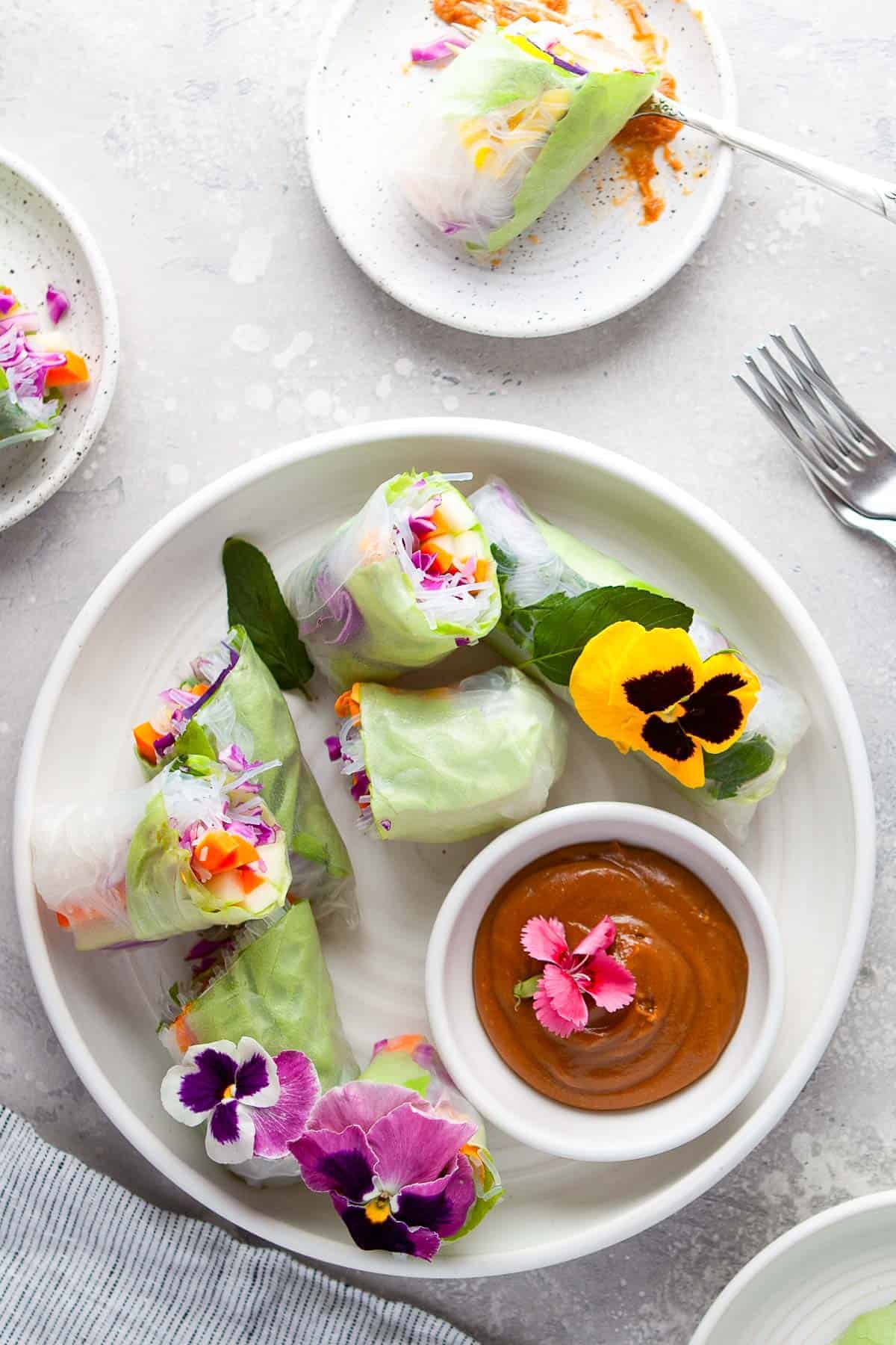 spring rolls and peanut sauce from above 