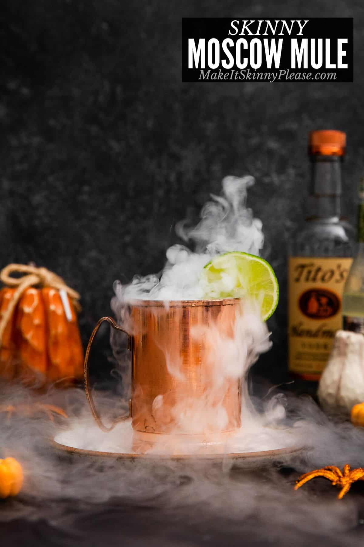 skinny moscow mule with dry ice.