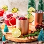 pomegranate moscow mules with christmas trees crop.