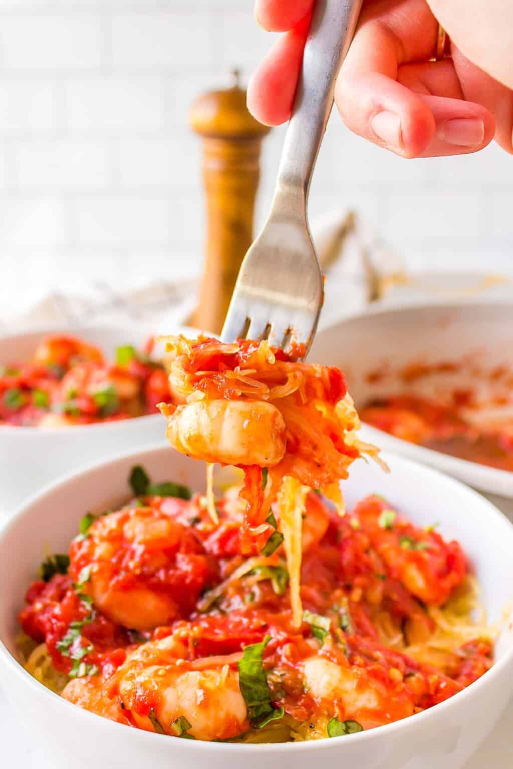 Spicy Shrimp Spaghetti Squash Make It Skinny Please