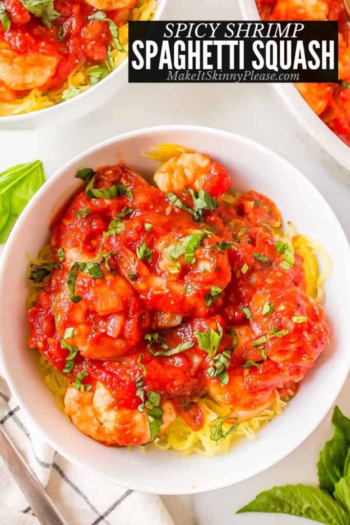 Spicy Shrimp Spaghetti Squash - Make It Skinny Please