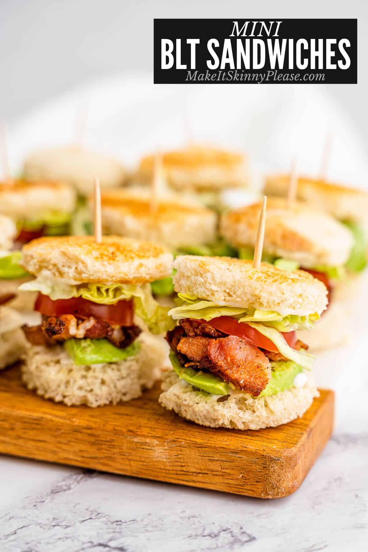 Mini BLT appetizer sandwiches.