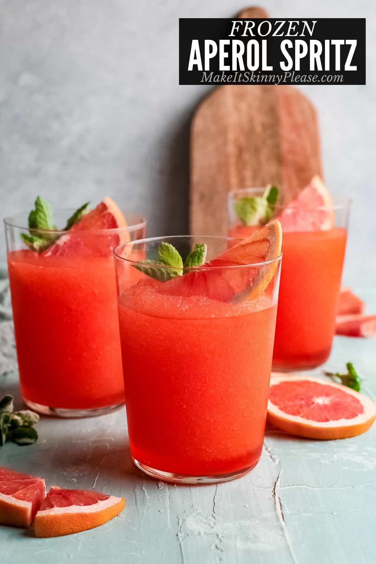 frozen aperol spritz cocktails with citrus slices