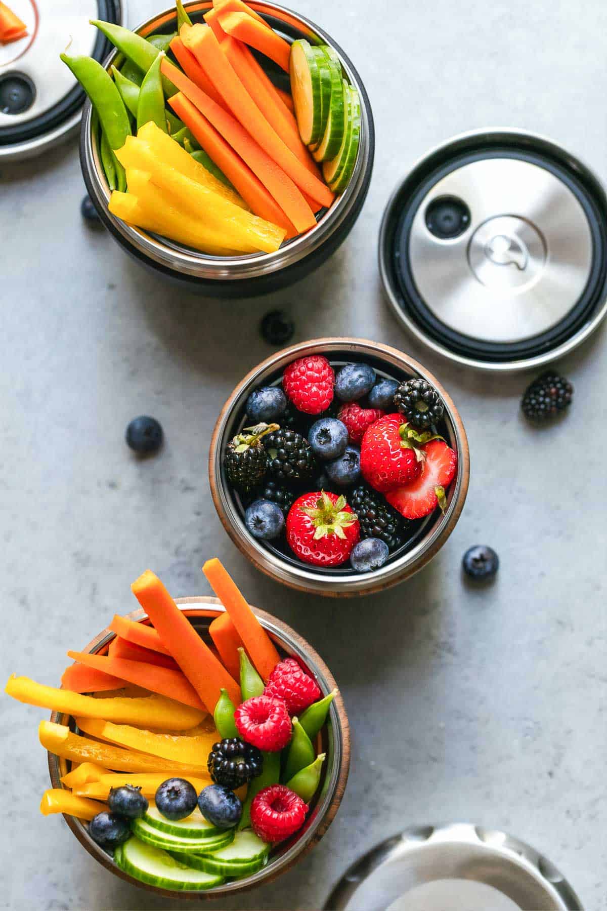 fruits and vegetables from above