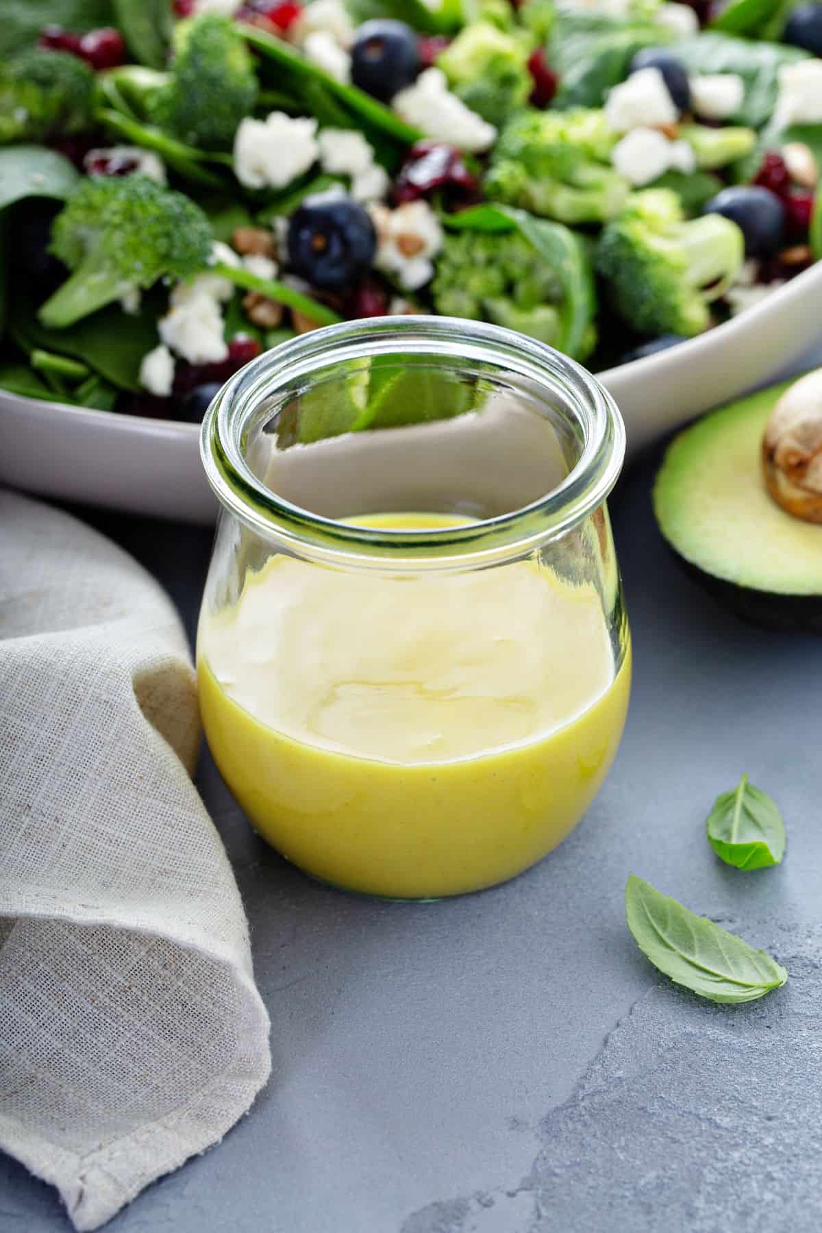 homemade dressing with salad