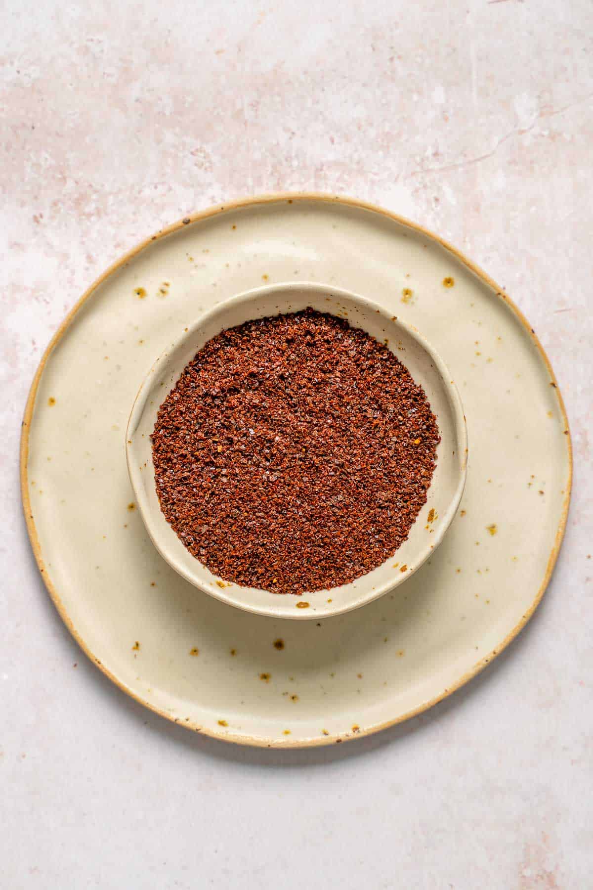 ancho chile powder in bowl.