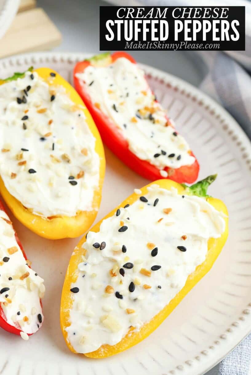 cream cheese stuffed peppers close up.
