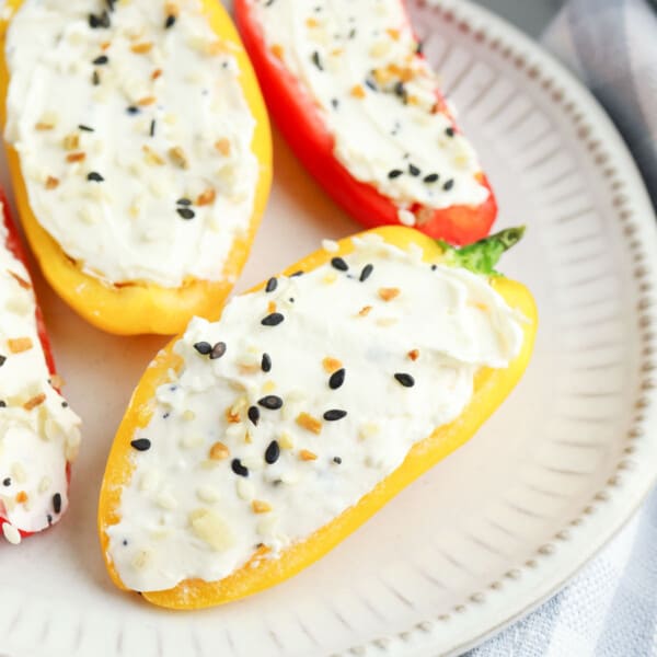 Everything Bagel Cream Cheese Stuffed Peppers Make It Skinny Please
