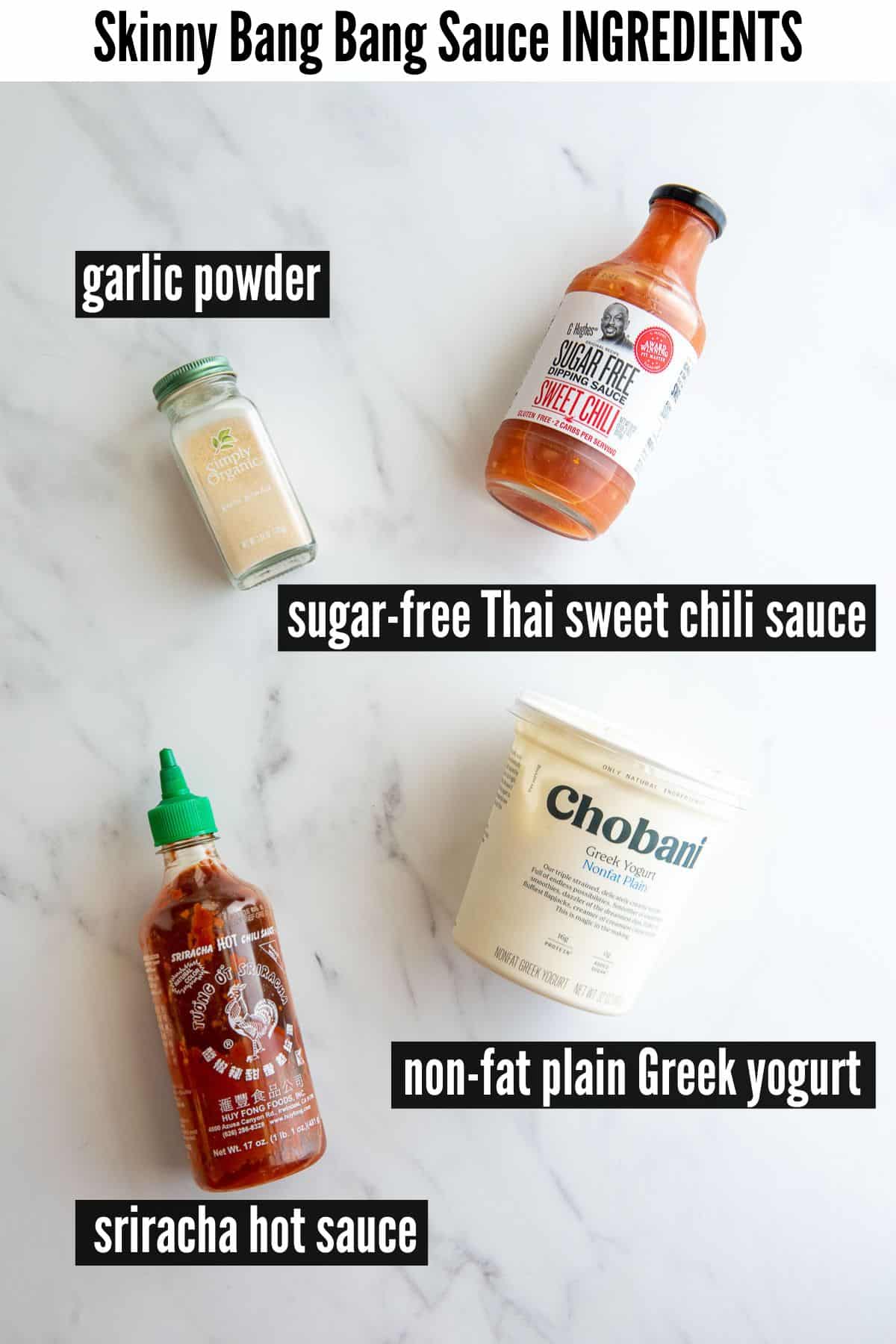 skinny bang bang sauce labelled ingredients.